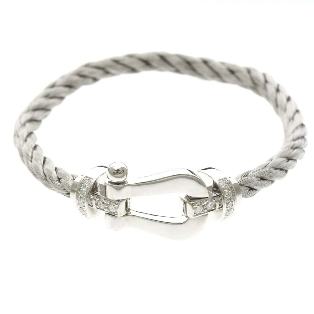 Fred Force 10 Bracelet With Half Diamonds White Gold (18K) Diamond Charm Brac...